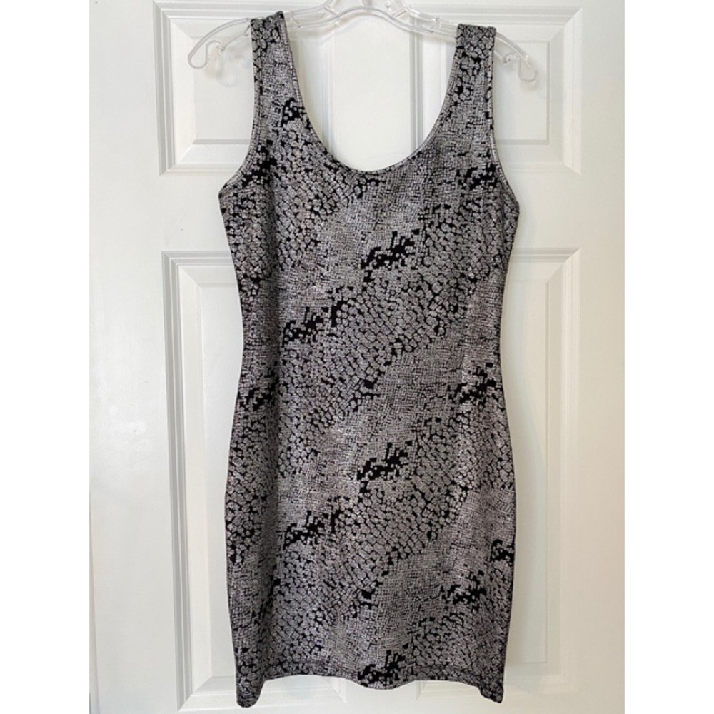 Silver & Black Fitted Dress
